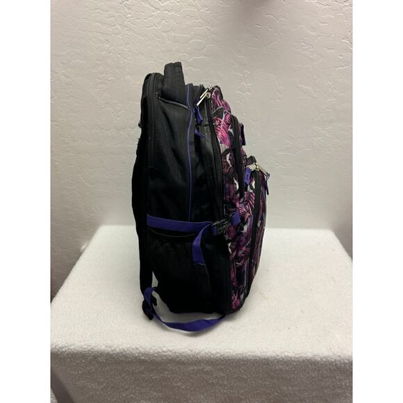 High Sierra Purple Leaf Pattern Multi Pocket Laptop Backpack The Hostel‎ - Picture 4 of 10